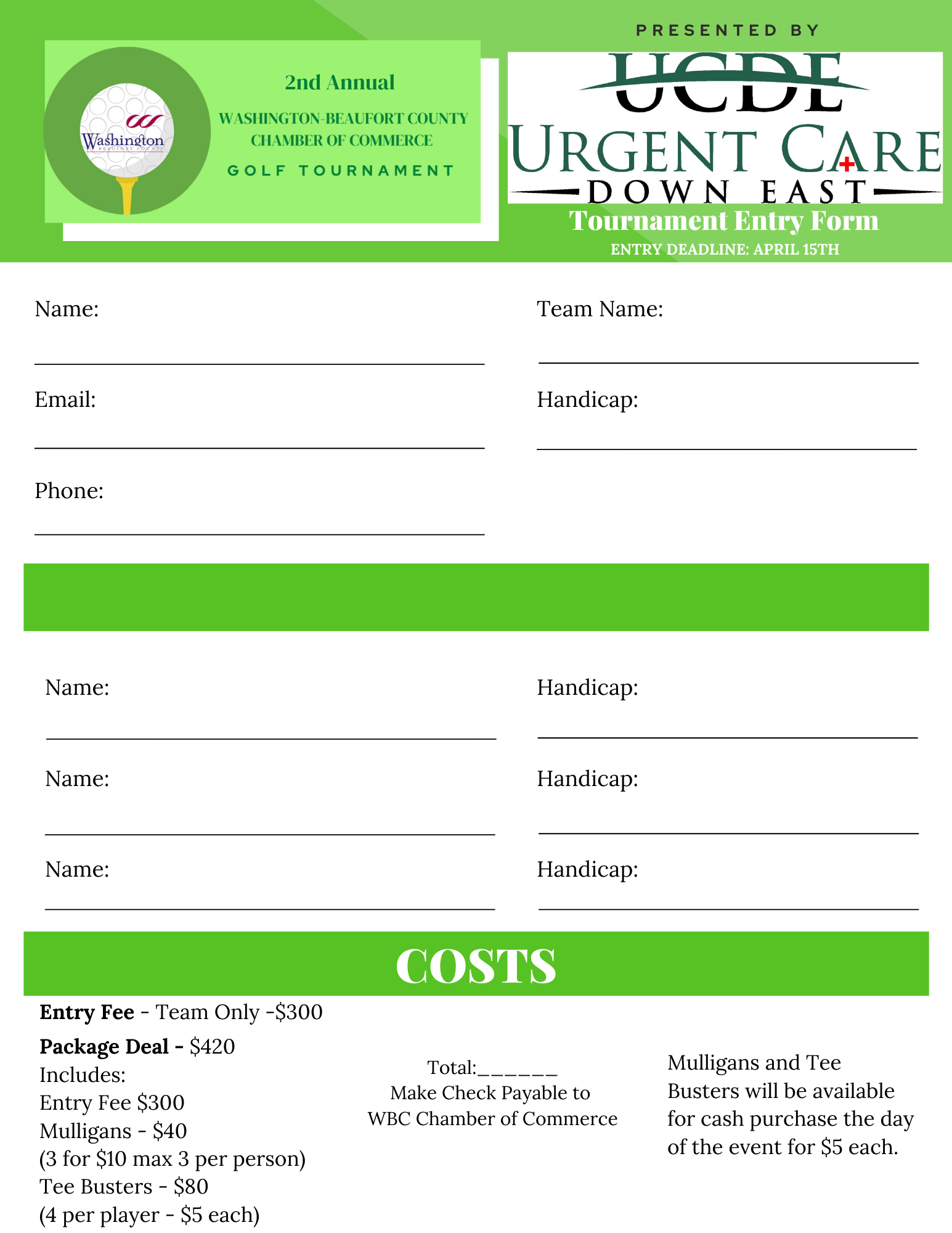 GOLF TOURNAMENT WBC Chamber